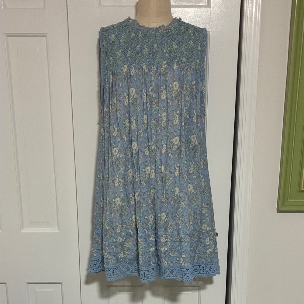 Free People Blue Floral Mini Dress
